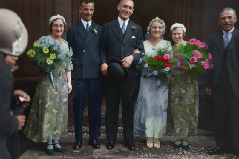 Old family photo restoration after