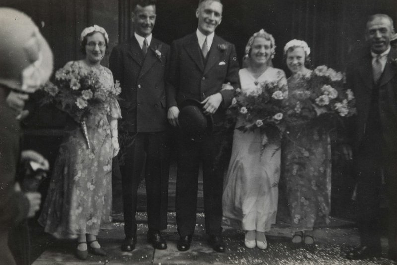 Old family photo restoration before